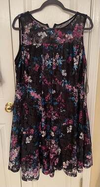 Lane Bryant Floral Lace Sleeveless Fit & Flare Dress Plus Size 14/16